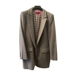 🇨🇦 Pink Tartan Gray Wool Blazer Size 8 BNWT